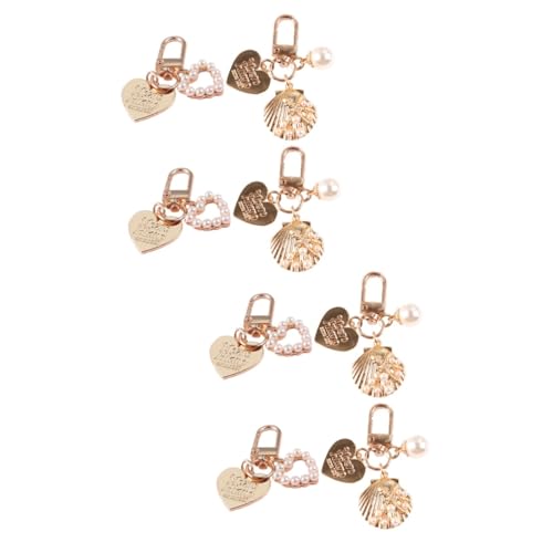 SAFIGLE 2 Sets 4 Pcs Dauerhafte Legierung Schlüsselbund Tasche Herz Shell Form Mode-Accessoire von SAFIGLE