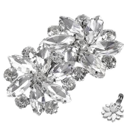 SAFIGLE 2 Stck Abnehmbare Glitzer Blüten Schuhclips Damen Schuhschmuck Hochzeit Party Deko Elegante Schuhschnallen Damenschuhe Zubehör von SAFIGLE