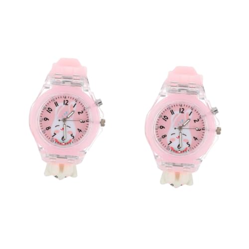 SAFIGLE 2 STK Cartoon-Uhr led Armbanduhr kinderuhren wasserdichte Kinderuhr Kinder Digitaluhr Damenuhren Cartoon-Quarzuhr Kaninchenmuster-Armbanduhr Sport Anschauen Puppe Schüler Plastik von SAFIGLE