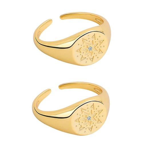 SAFIGLE 2 Stk Kompassring verstellbare ringe verstellbarer ring gold ring eheringe frauenschmuck Ringschmuck Geschenkring für Frauen Fingerring Mädchenring öffnen Zubehör Fräulein Kupfer von SAFIGLE