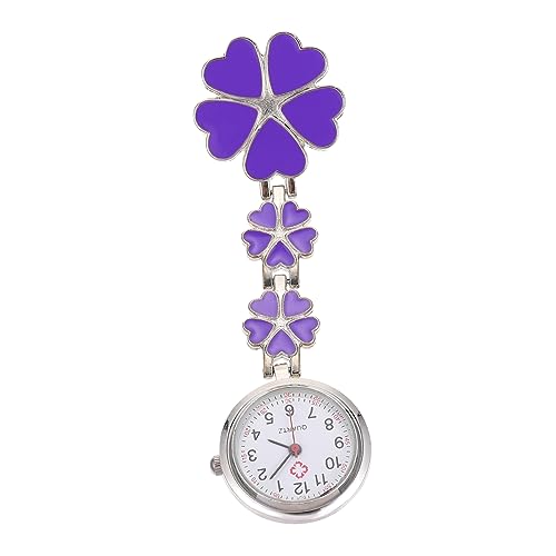 SAFIGLE 2 STK Schwesterntisch giteer Safe Herzform Krankenschwesteruhren für Damen zum Anclipsen hängende Clip-Uhr fob Digitaluhr Schwesternuhren für Damen Dekorative Uhr Violett von SAFIGLE