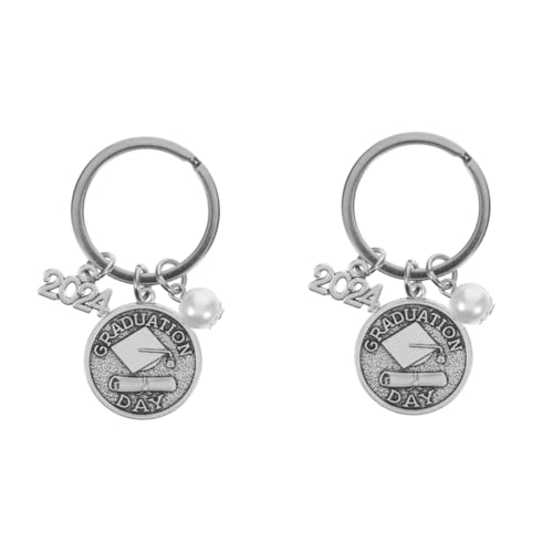 SAFIGLE 2 Stück 2024 Abschluss Schlüsselanhänger khimar Hijab abistreich Metallanhänger Schlüsselringe Schlüsselanhänger aus Metall Abschluss-Schlüsselanhänger Legierung Silver von SAFIGLE