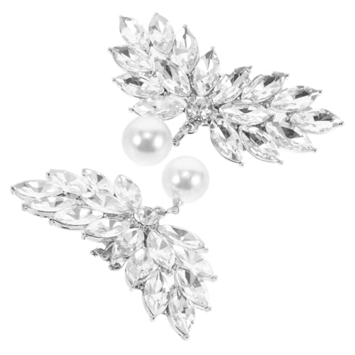 SAFIGLE 2 Stück Abnehmbare Schuhclips mit Kristallen Perlen Schuhschnallen für Partyschuhe für Damen Modeschmuck von SAFIGLE