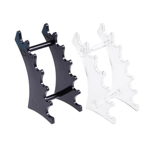 SAFIGLE 2 Stück Acryl Display Ständer für Nagelkunst Zubehör und Stiftehalter Schräger Organizer für Maniküre Tools Transparenter Schwarzer Pen Holder für Salon und Zuhause von SAFIGLE