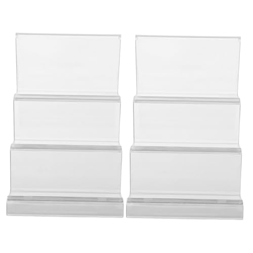 SAFIGLE 2 Stück Acryl Wallet Display Stand Transparenter Kompakter Desktop Organizer Stufigem Multifunktionales Aufbewahrungsregal für Geldbörsen für Zuhause und Büro von SAFIGLE