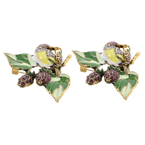 SAFIGLE 2stücke Erdbeer-elster-brosche Für Damen Vintage-stil Broschenschmuck Aus Legierung Hübsche Tiernadeln Als Accessoire Für Anzüge Oder Freizeitkleidung von SAFIGLE
