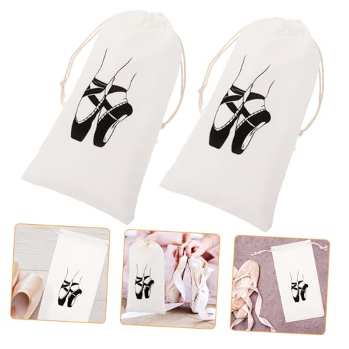 SAFIGLE 2 Stück Aufbewahrungstasche Für Spitzenschuhe Ballett Mit Taschen Tanzschuhe Tasche Tanztasche Mädchen-tanztasche Für Das Training Tanztasche Für Mädchen Weiß Tuch von SAFIGLE