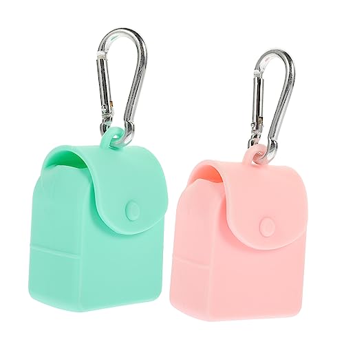 SAFIGLE 2 Stück Aufbewahrungstasche aus Silikon Träger klein Haken Schlüssel Geldbeutel Silikonmünzenbeutel Silikonbeutel Beutel ändern Wechselbeutel aus Silikon Portemonnaie Metall von SAFIGLE