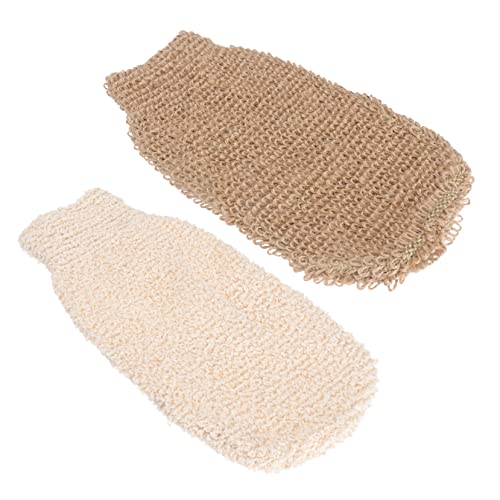 SAFIGLE 2er-pack Peeling-badehandschuhe Duschzubehör Für Rückenpeeling Hautpeeling-handschuh Familien-badetücher von SAFIGLE