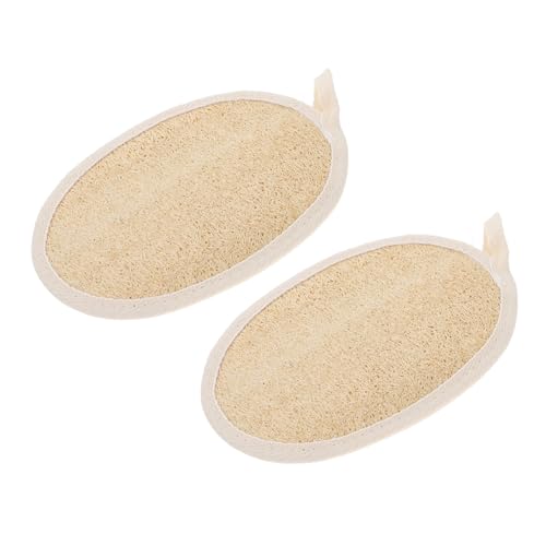 SAFIGLE 2 Stück Badetuch Loofah Körperwäscher Für Die Dusche Schrubben Peeling-waschlappen Badetücher Reiben Peeling-handtuch Zum Duschen Peeling-körpertuch Luffa Beige von SAFIGLE