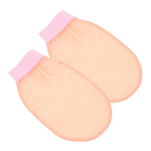 SAFIGLE 2 Stück Badetuch Peeling Körper Hautpflege Schrubben Tief Duschschrubber Handschuhe Wiederverwendbarer Duschhandschuh Hautscheuerhandschuh Duschzubehör Rosa Die Seide von SAFIGLE