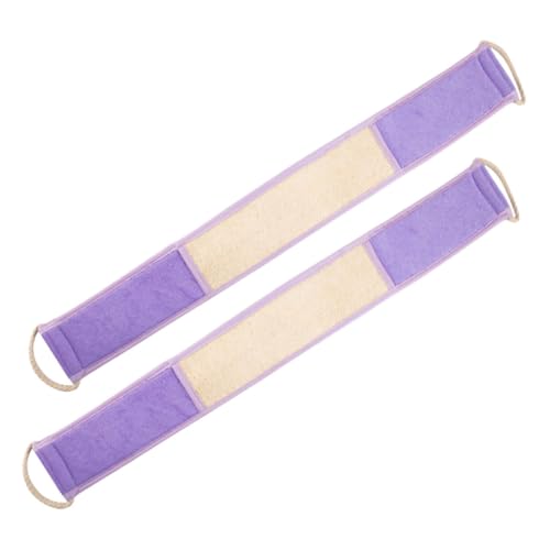 SAFIGLE 2 Stück Badetuch Peeling Körperwäscher Netzschwamm Authentischer Körper Verlängerte Länge Wäschertuch Rücken Peeling Handtuch Rücken Duschwäscher Nylonseil Violett von SAFIGLE