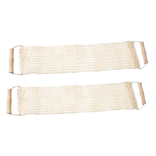 SAFIGLE 2 Stück Badetuch badezubehör Peeling-Lappen Peeling-Tool für den Rücken Peeling-Rückenwäscher Waschlappen für den Körper schrubben Peeling-Handtuch zum Duschen Duschtuch Holz Beige von SAFIGLE
