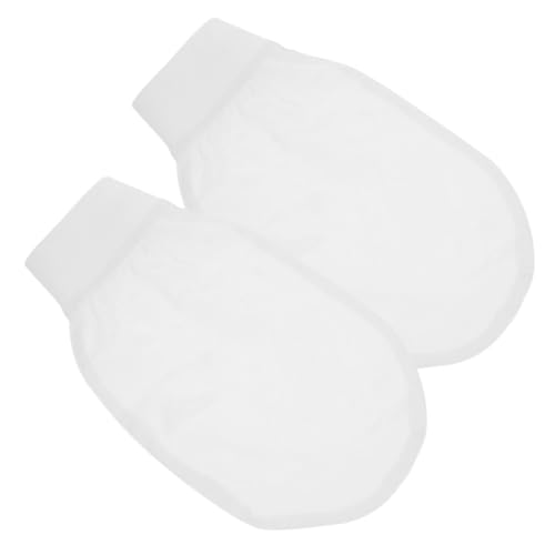 SAFIGLE 2 Stück Badetuch seidenstoff seide stoff Waschhandschuh dusch armatur shower scrubber schrubben Peeling Hautreinigungshandschuhe wiederverwendbarer Duschhandschuh Die Seide Weiß von SAFIGLE