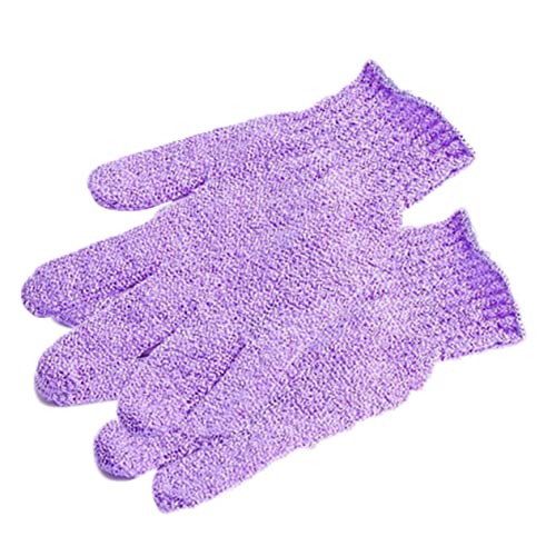 SAFIGLE 2 Stück Badhandschuhe und Badetuch Peeling-Handschuhe für das Duschbad Duschhandschuhe Peeling Körperpeeling Peelinghandschuhe zum Duschen Handschuhe zum Peeling Handpeeling Violet von SAFIGLE