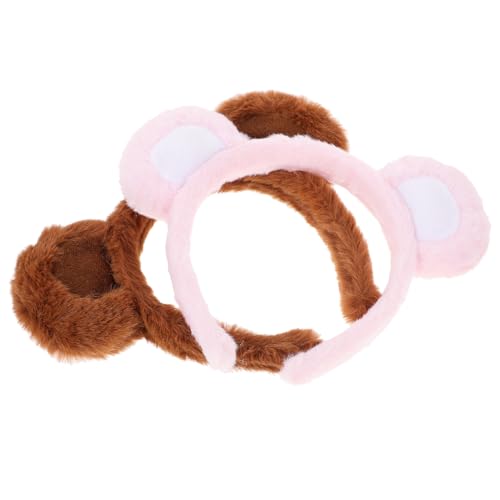 SAFIGLE 2 Stück Bärenohr Stirnband Ohren Haarschmuck Für Frauen Gepolstert Süßes Bären Haarband Stirnbänder Tierhaar Accessoires Mädchen Haarbänder Bärenkopf Haarband von SAFIGLE