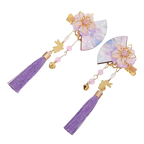 SAFIGLE 2 Stück Blume Haarnadel Form Haarstifte Zum Styling Hochzeit Mädchen Haarspange Lüfter Blau Quasten Haarnadeln Für Frauen Haarnadeln Greifen Zubehör Zinklegierung Violett von SAFIGLE