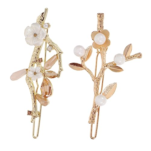 SAFIGLE 2 Stück Blumen Haarclips mit Perlen Haarnadeln für Mädchen Perfektes Haaraccessoire für Verschiedene Frisuren für Partys und Besondere Anlässe von SAFIGLE