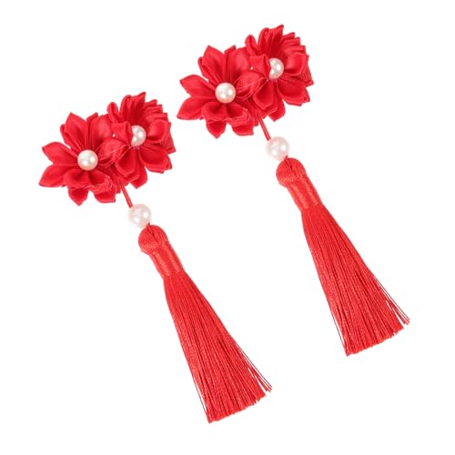 SAFIGLE 2 Stück Blumen Haarspange Kopfschmuck Haarspange Mit Quaste Blumen Mädchen Haar Accessoires Blumen Haarspange Dekorationen Quaste Haarspange U Blumen Für Haarnadeln von SAFIGLE