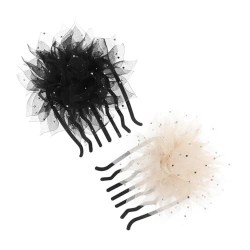 SAFIGLE 2 Stück Blumen haar kämme Brautjungfer Seitenkämme Haarspange Haarnadel Hochzeitshaarkamm Mädchen Haarkamm für Braut Haarschmuck für die Braut Haarkamm-Clip Stoff von SAFIGLE