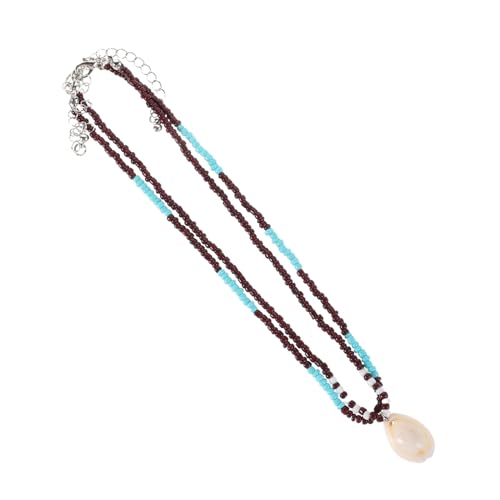 SAFIGLE 2 Stück Bohemian Muschel Halskette für Frauen Verstellbare Bead Kette mit Muschel Anhänger Strandaccessoire für Sommerurlaub Handgefertigter Schmuck für von SAFIGLE