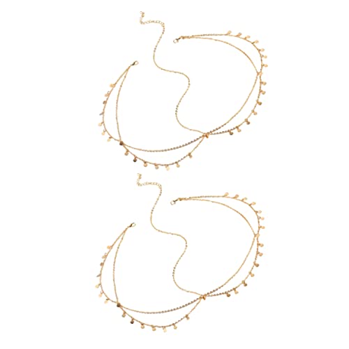SAFIGLE 2 Stück Boho Teiliges Haarschmuck mit Pailletten Zarte Ethno Haarband Kette für Damen und Mädchen Eleganter Kopfschmuck für Party Festival und Hochzeit Modisch und Komfortabel von SAFIGLE