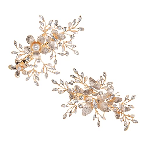 SAFIGLE 2 Stück Brautschmuck Haarspangen Blüten und Schmetterlinge Haarschmuck für Hochzeiten Design mit Perlen für Bräute und Brautjungfern von SAFIGLE