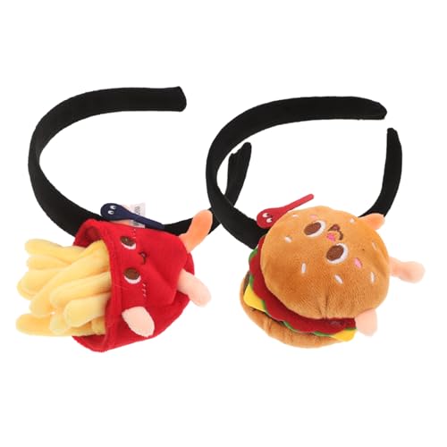 SAFIGLE 2 Stück Cartoon Burger Kopfband Lustige Kopfbedeckung für Partys Cosplay Events Versatile Festliche Haaraccessoires für Erwachsene Spaßiges Design von SAFIGLE