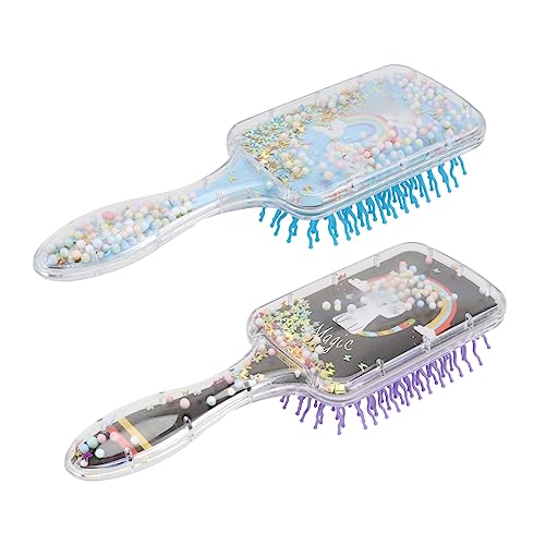 SAFIGLE 2 Stück Cartoon Haarkämme Kunststoff Regenbogen Kämme Angenehme Massagekämme für Damen und Herren für Salon Zuhause und Büro PVC Box Blauer Wal von SAFIGLE