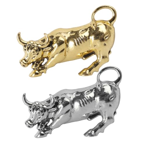 SAFIGLE 2 Stück Cattle Shaped Broschen Vintage Legierung Herren Anstecknadeln Modische Kleidung Accessoires für Anzüge Mäntel Taschen und Schals Leichte Dekorative Zufällige Farbe von SAFIGLE