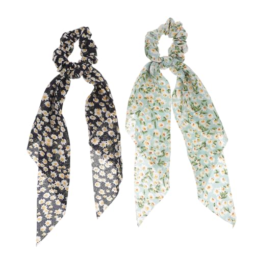 SAFIGLE 2 Stück Chiffon Haargummi Schal Langes Haarseil Elastische Haargummis für Damen Stylische Pferdeschwanzhalter Modisches Haar Accessoire SAFIGLE 2 Stück Chiffon Haargummi Schal Langes Haarseil Elastische Haargummis für Damen Stylische Pferdeschwanzhalter Modisches Haar Accessoire von SAFIGLE