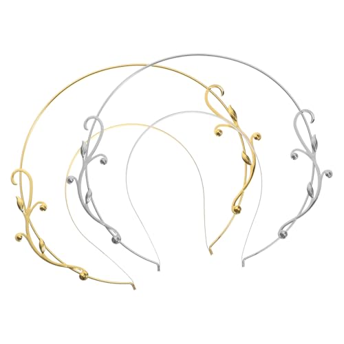 SAFIGLE 2 Stück DIY Haarkrone Haarschmuck Stirnband Braut Kopfschmuck Für Hochzeit Golden Haarbänder Legierung Kopfbedeckung Haarschmuck Für Frauen Einzigartiger Kopfschmuck von SAFIGLE