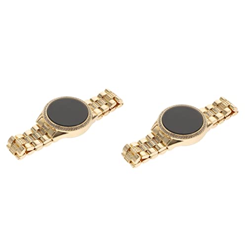 SAFIGLE Armbanduhr Damen Led 2 Stück Damen Armbanduhr Mit Katzenauge Damenuhren Für Herren Goldfarben Mit Automatischem Aufzug Strass Led Armreif Glas von SAFIGLE