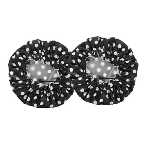 SAFIGLE 2 Stück Damen Duschhaube Gefütterte Mütze Satin Duschhaube Highlight Kappe Duschhauben Sommer Sauna Verstellbare Duschhaube Wasserdichte Duschhaube Für Frauen Übergroß von SAFIGLE