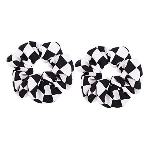 SAFIGLE 2 Stück Damen Scrunchies im Schachbrettmuster Elastische Haargummis Haaraccessoires für Einen Stilvollen Look für Alltag Partys und Mehr von SAFIGLE