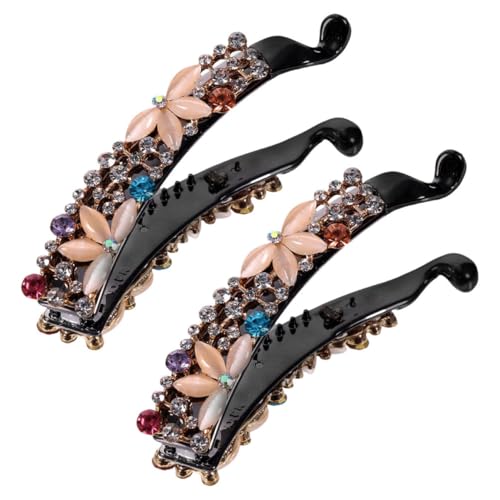 SAFIGLE 2stücke Strass-bananenklammer Aus Legierung Und Opal Haarklammern Für Frauen Für Zöpfe Und Andere Frisuren Vintage-haarschmuck SAFIGLE 2stücke Strass-bananenklammer Aus Legierung Und Opal Haarklammern Für Frauen Für Zöpfe Und Andere Frisuren Vintage-haarschmuck von SAFIGLE