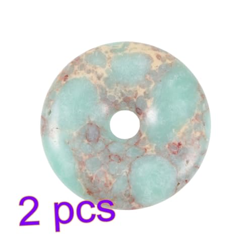 SAFIGLE 2 Stück Donut Anhänger Schmuck DIY Buddha Kette Zubehör Kreativer Jade Anhänger mit Friedenssymbol für Familie Freunde Kollegen von SAFIGLE