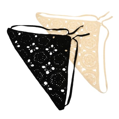 SAFIGLE 2stücke Häkel-bandana Stirnband Dreieck Haar Schal Dekorative Haar Bandana Für Frauen Mädchen von SAFIGLE