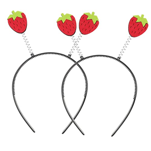 SAFIGLE 2 Stück Erdbeer Stirnbänder für Obst Kopfbedeckung für Karneval und Partys Süße Haaraccessoires für Langlebig und Strapazierfähig für Cosplay und Thematische Feiern von SAFIGLE