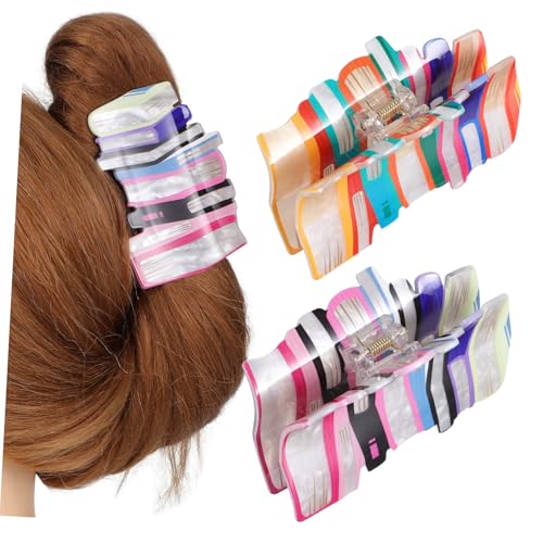 SAFIGLE 2 Stück Farbblock-Buchhalter Buch-Haarspange Haarspangen für das Damenstyling Stifte Haarclip Klammer haarschmuck Krallenclips für Frauen zurück zu schule haarspangen Acryl SAFIGLE 2 Stück Farbblock-Buchhalter Buch-Haarspange Haarspangen für das Damenstyling Stifte Haarclip Klammer haarschmuck Krallenclips für Frauen zurück zu schule haarspangen Acryl von SAFIGLE