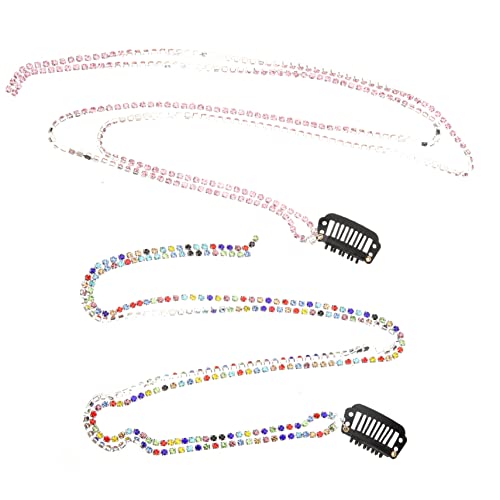 SAFIGLE 2 Stück Flash-Diamant-Haarspange Haarspangen mit Strass Haarklammern Pferdeschwanz Haarquaste Form Haarkettenclip Haarkettenschmuck Haarschmuck für Frauen Acryl von SAFIGLE