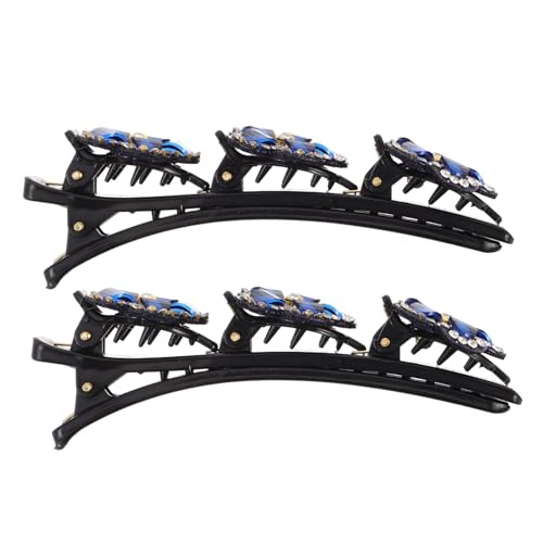 SAFIGLE 2 Stück Funkelnde Imitationsstein Zöpfe Haarspangen Glänzende Blumen Haarspange Haarnadel Entenschnabel Clips Für Frauen Und Mädchen Styling Sektionen von SAFIGLE