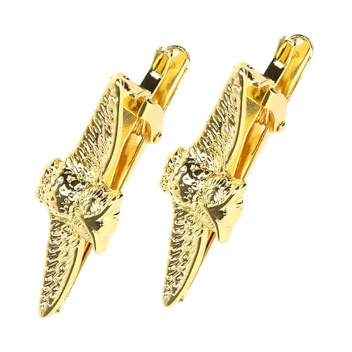 SAFIGLE 2 Stück Goldene Krawattenklammer Herren Zinklegierung Robuste Krawattennadel Elegant Business Hochzeit Festliche Anlässe Professioneller Stil von SAFIGLE