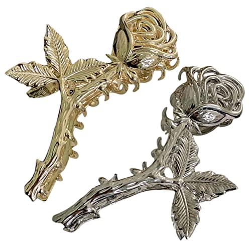 SAFIGLE 2 Stück Haarklammer Damen mit Rosendesign Rutschfeste Haarspange für Dickes Haar Eleganter Haarschmuck für Hochzeiten Dates von SAFIGLE