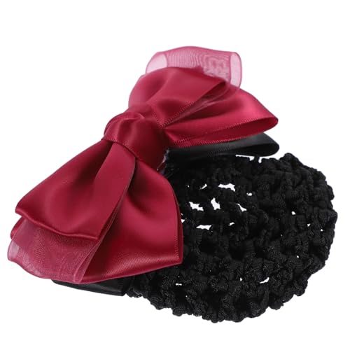 SAFIGLE 2 Stück Haarnetz Blume Haarbrötchen Netze Gastronomie Mädchen Bobby Farbe Klammer stutzenhalter Haarknoten Bowknot Netz dutt haarnetz Haarknotennetz Netzclip für Haarknoten Stoff von SAFIGLE