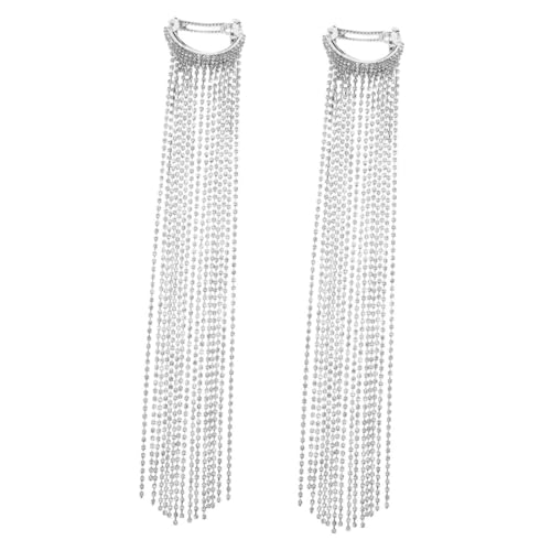 SAFIGLE 2stücke Strass-haarspangen Mit Langen Quastenketten Stilvolles Haar-accessoire Für Frauen Für Nachtclub-party-haardekorationen von SAFIGLE