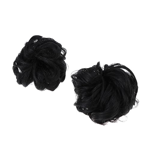 SAFIGLE 2 Stück Haarspender Kopfblume Messy Bun Scrunchie Haarknotenverlängerungen Für Frauen Lockig Ring Perücken Zubehör Haare Unordentliches Brötchen Mädchen Topper Werkzeug von SAFIGLE