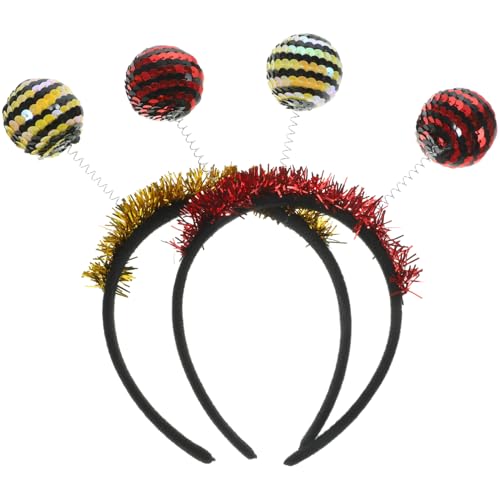 SAFIGLE 2 Stück Halloween Haarreif Kopfschmuck für Erwachsene Glitzernde Insekten Designs Marienkäfer Biene für Party Karneval und Cosplay von SAFIGLE