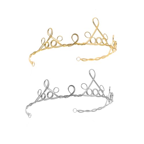SAFIGLE 2 Stück Handgefertigte Diy Kronenbasis Einfache Handgewebte Tiara Kopfbedeckung Eleganter Vintage Stil Sicher und Komfortabel für Hochzeit Party und Festliche Anlässe von SAFIGLE