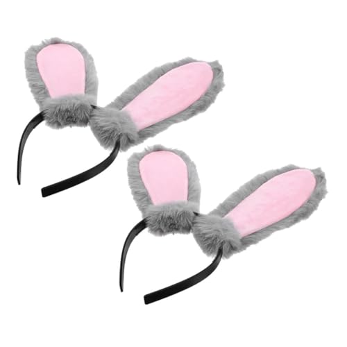SAFIGLE 2stücke Stirnband Mit Hasenohren Aus Plüsch Haarband Für Damen Tierohren Stirnband Cosplay Zubehör Für Mottoparty Und Halloween von SAFIGLE
